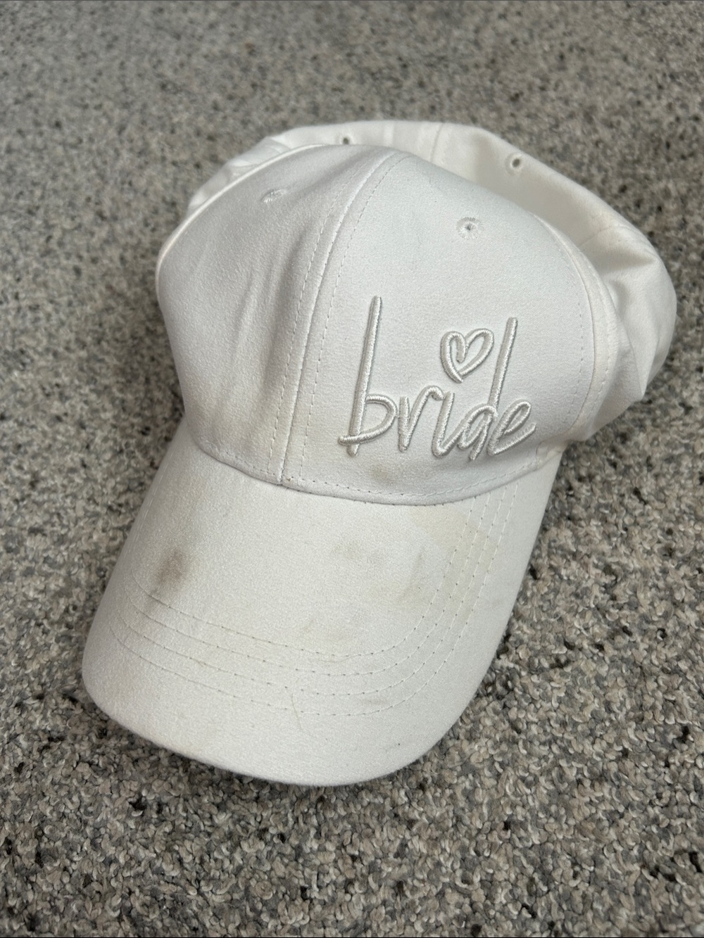 Embroidered 'Bride' White Baseball Cap